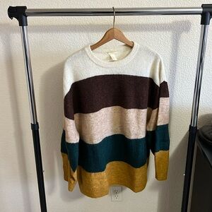 H&M Colorblock Mohair and Wool Sweater